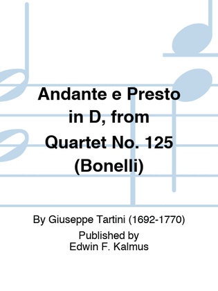 Book cover for Andante e Presto in D, from Quartet No. 125 (Bonelli)