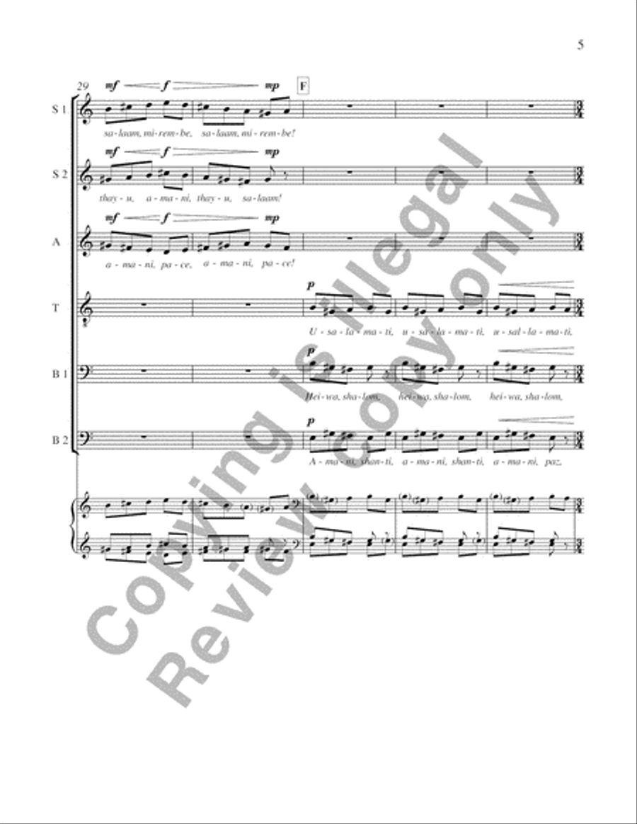 A Vision of Peace: 3. Only One World SSATBB scores gallery preview page 10