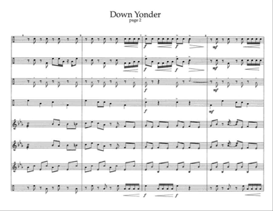 Down Yonder w/Tutor Tracks Percussion Ensemble scores gallery preview page 4