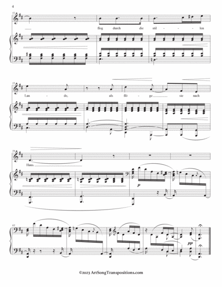 SCHUMANN: Mondnacht, Op. 39 no. 5 (transposed to D major, D-flat major, and C major)