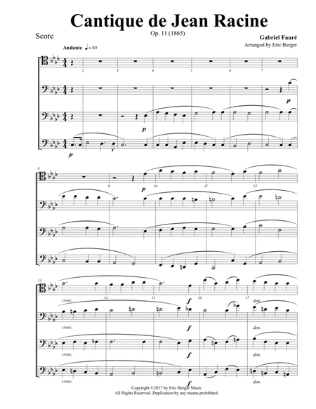 Cantique de Jean Racine for Trombone or Low Brass Quartet image number null