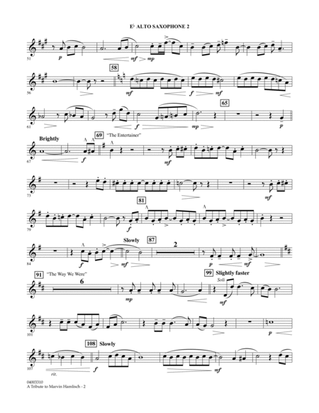 A Tribute To Marvin Hamlisch - Eb Alto Saxophone 2