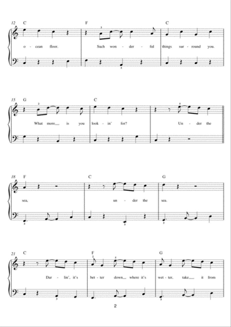 Under The Sea Under The Sea Piano scores gallery preview page 2