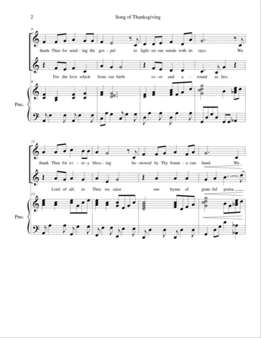 A Song of Thanksgiving SA scores gallery preview page 2