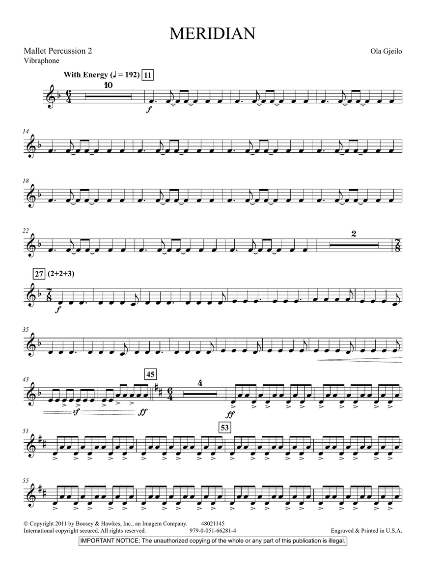 Meridian - Mallet Percussion 2 Concert Band scores gallery preview page 1