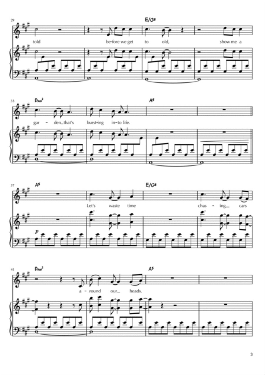 Chasing Cars Piano, Vocal, Guitar scores gallery preview page 3