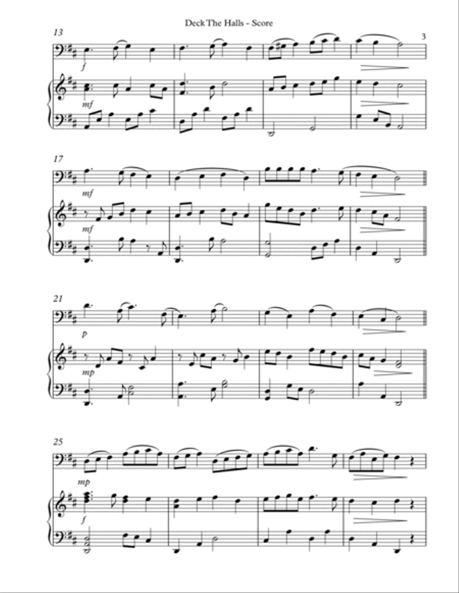 Deck The Halls, Duet for Bassoon and Lever Harp image number null