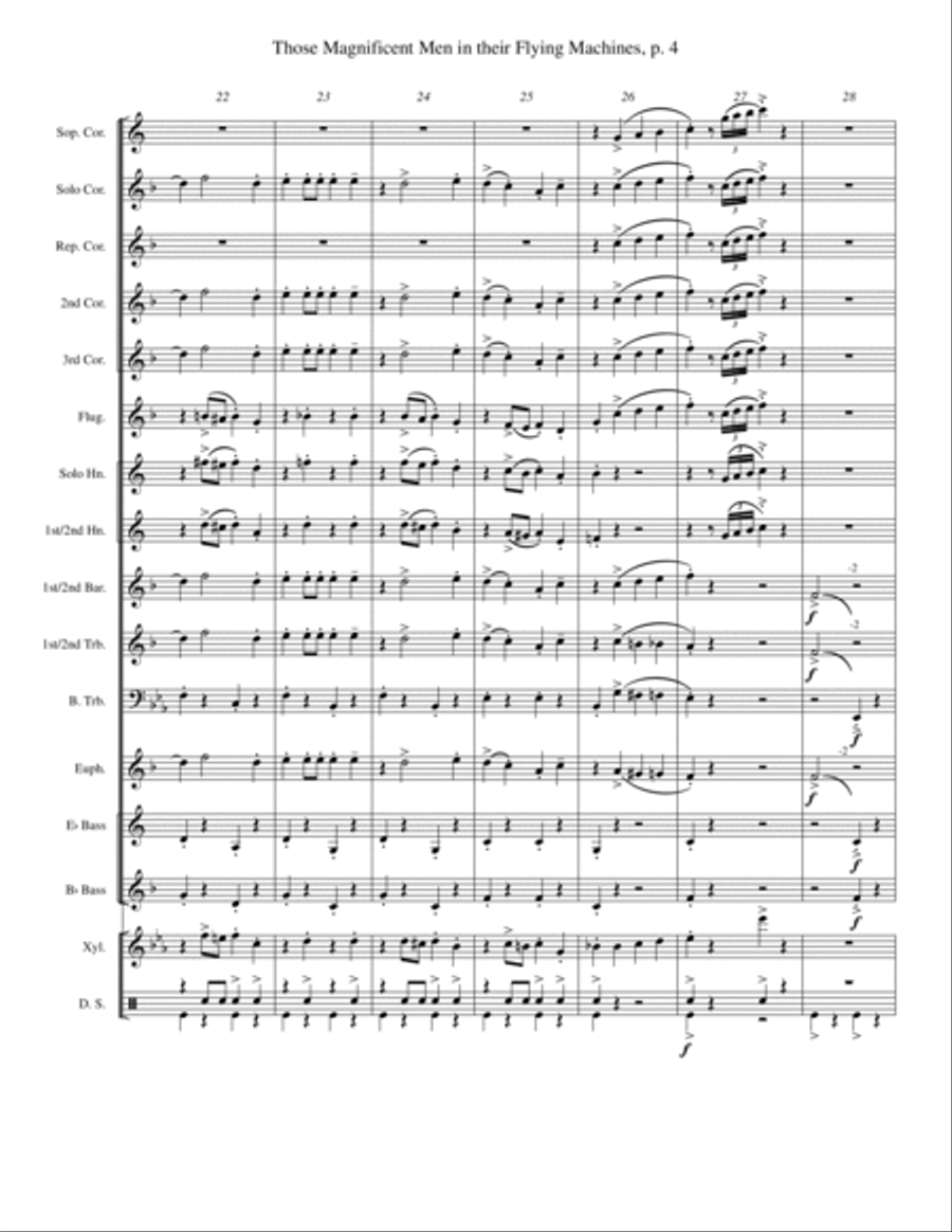 Those Magnificent Men In Their Flying Machines Brass Band scores gallery preview page 4