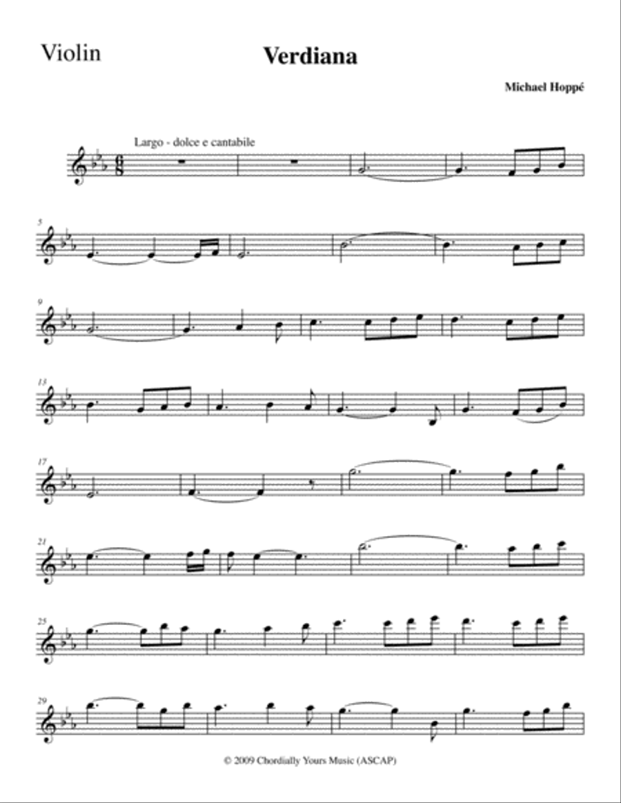 Verdiana (for violin) Violin Solo scores gallery preview page 1