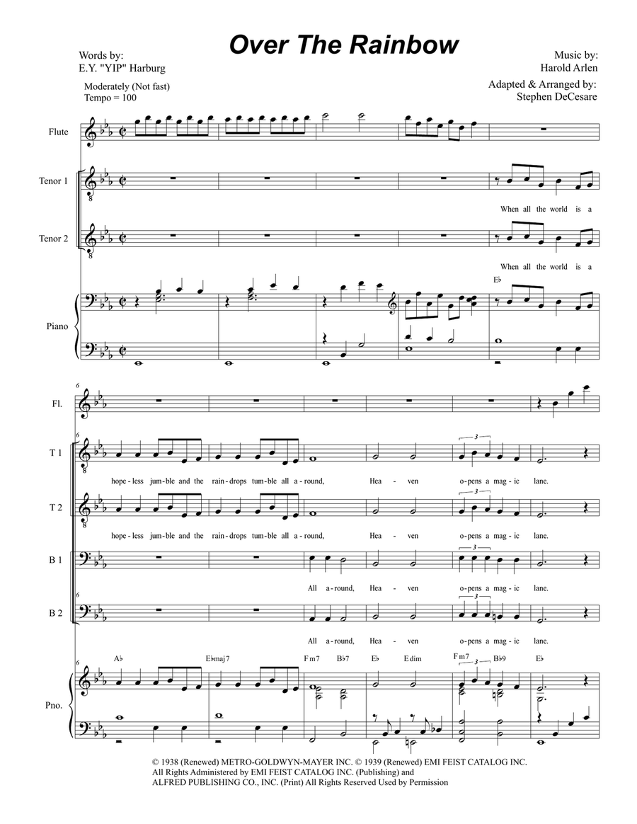 Over The Rainbow (from The Wizard Of Oz) 3-Part scores gallery preview page 1