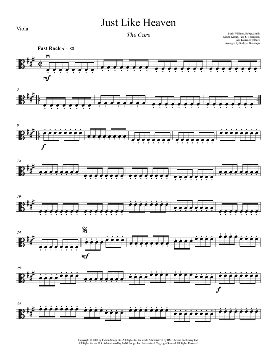 Just Like Heaven String Quartet scores gallery preview page 5