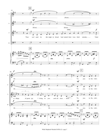 While Shepherds Watched (SATB choir and piano) image number null