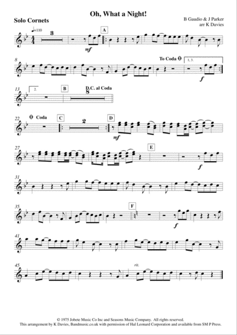 December 1963 (oh, What A Night) Small Ensemble scores gallery preview page 3