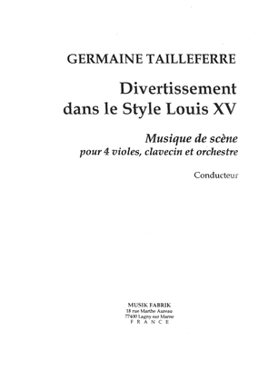 Germaine Tailleferre : Divertissement dans le Style Louis XV for orchestra - Score Only