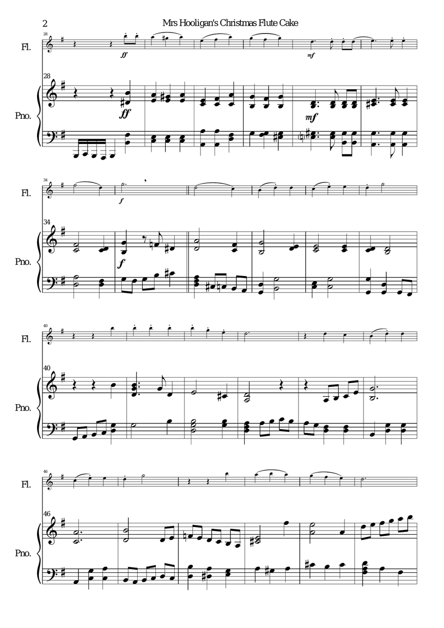 Mrs Hooligan's Christmas Flute Cake Mrs Hooligan's Christmas Flute Cake Flute Solo scores gallery preview page 2