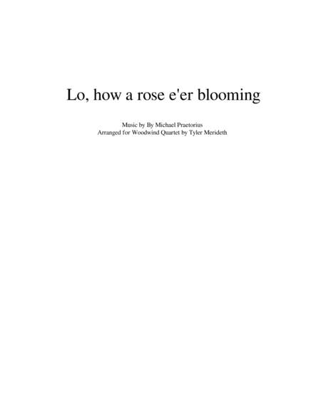 Lo, How A Rose E'er Blooming for Woodwind Quartet image number null
