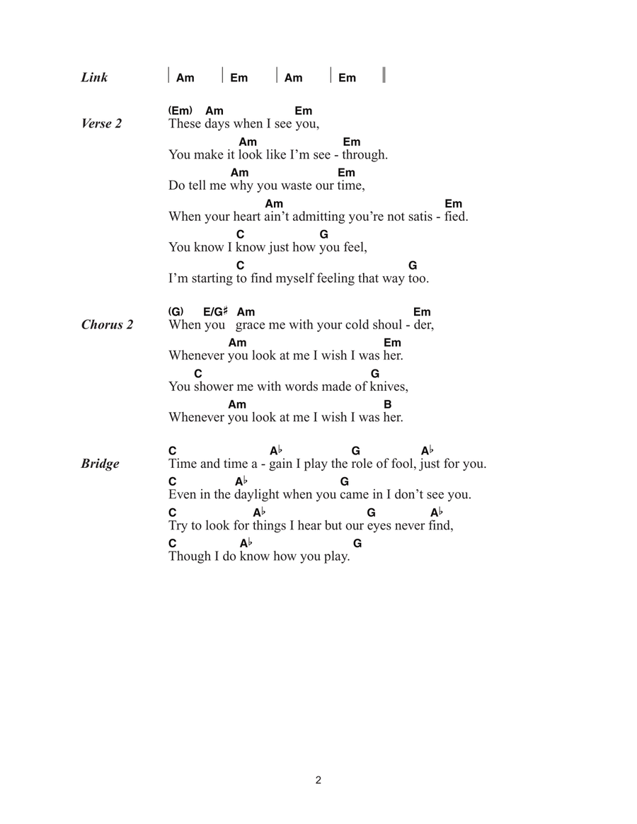 Cold Shoulder Acoustic Guitar scores gallery preview page 2