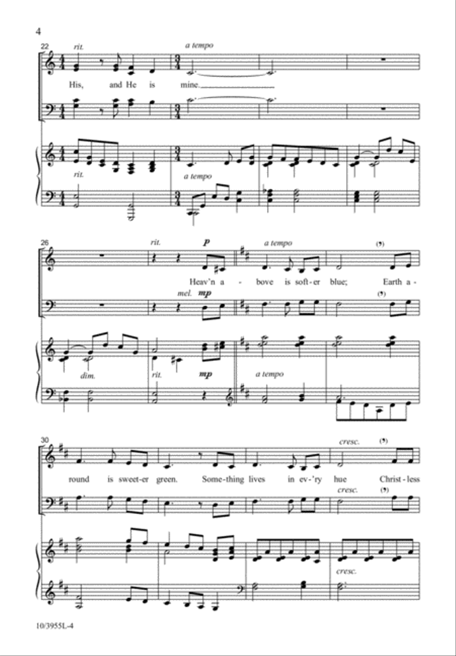 I Am His, and He Is Mine I Am His, and He Is Mine 4-Part scores gallery preview page 4