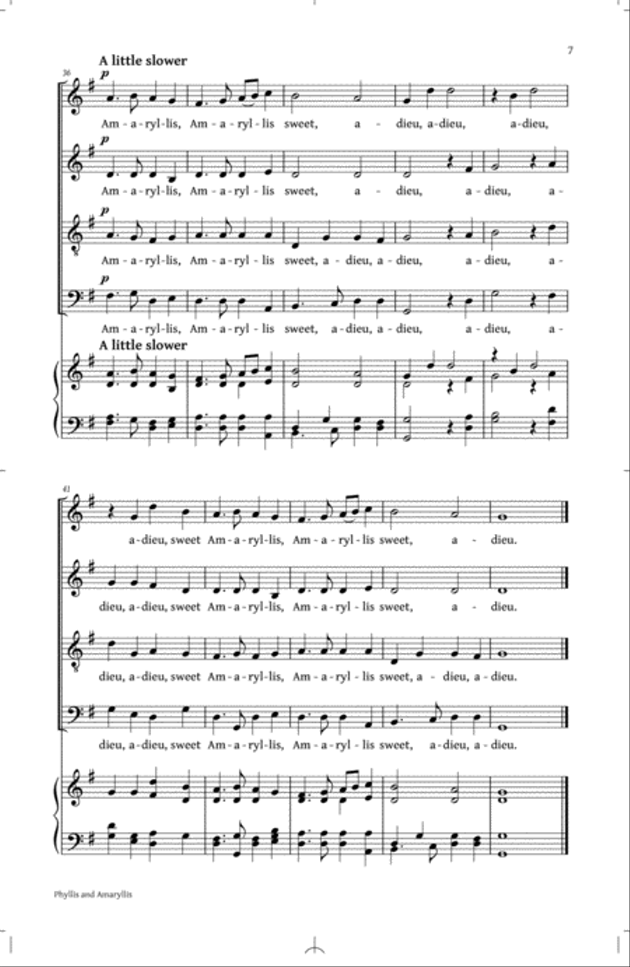 Phyllis And Amaryllis SATB Madrigal Collection 4-Part scores gallery preview page 5