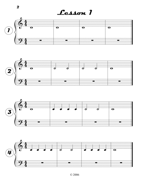 Piano Notes Lesson 1