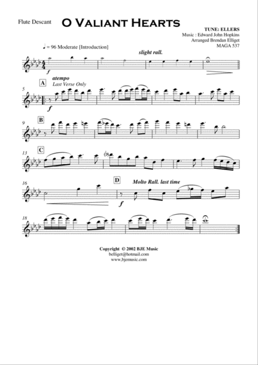 O Valiant Hearts - Concert Band Score and Parts PDF Concert Band scores gallery preview page 3