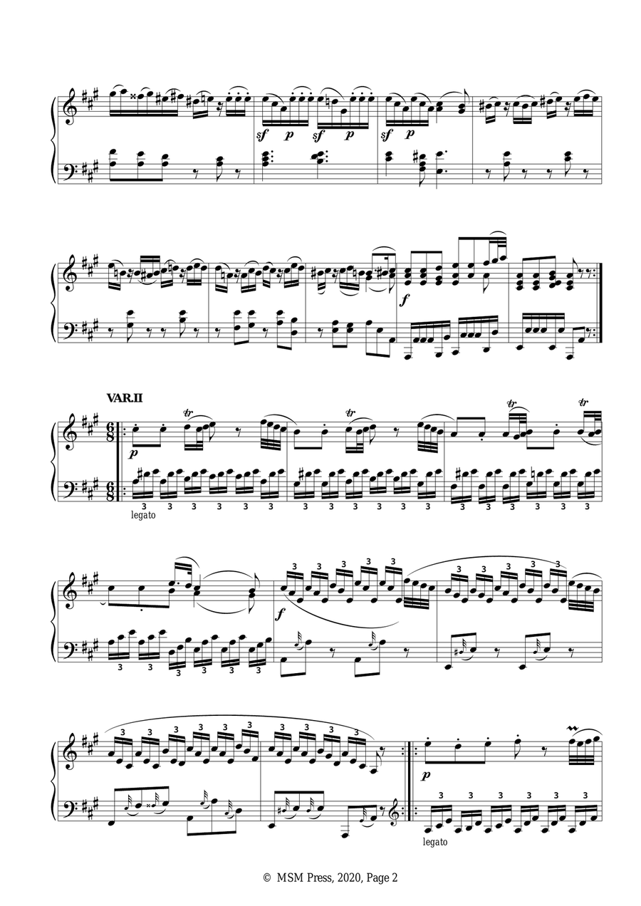 Mozart-Piano Sonata No.11 in A Major,K.331 Piano Solo scores gallery preview page 4