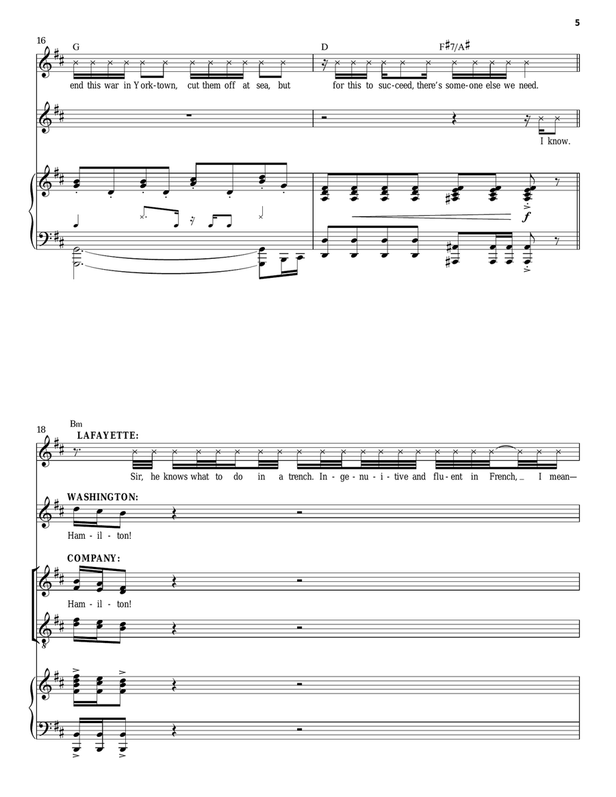 Guns And Ships (from Hamilton) Voice scores gallery preview page 5