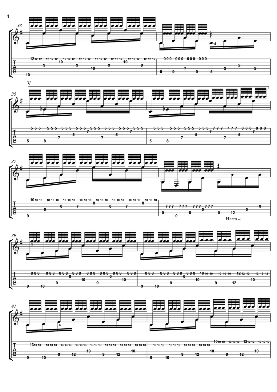 Ave Maria Guitar solo advanced with tablature Acoustic Guitar scores gallery preview page 4