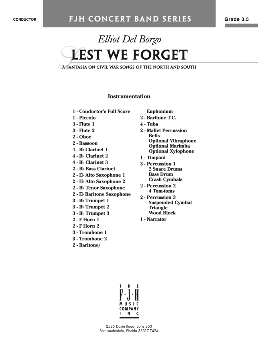 Lest We Forget: Score Concert Band scores gallery preview page 1