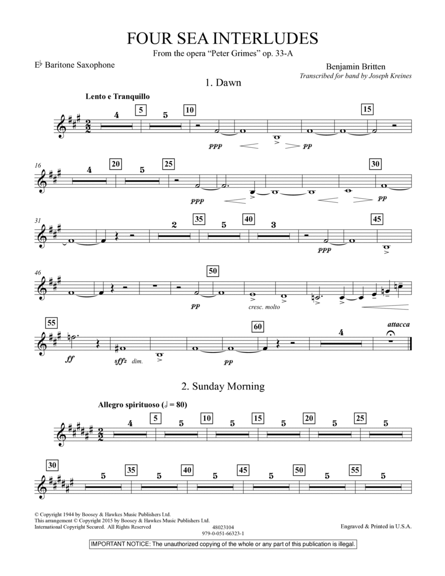 Four Sea Interludes (from the opera 