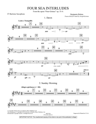 Four Sea Interludes (from the opera "Peter Grimes") - Eb Baritone Saxophone
