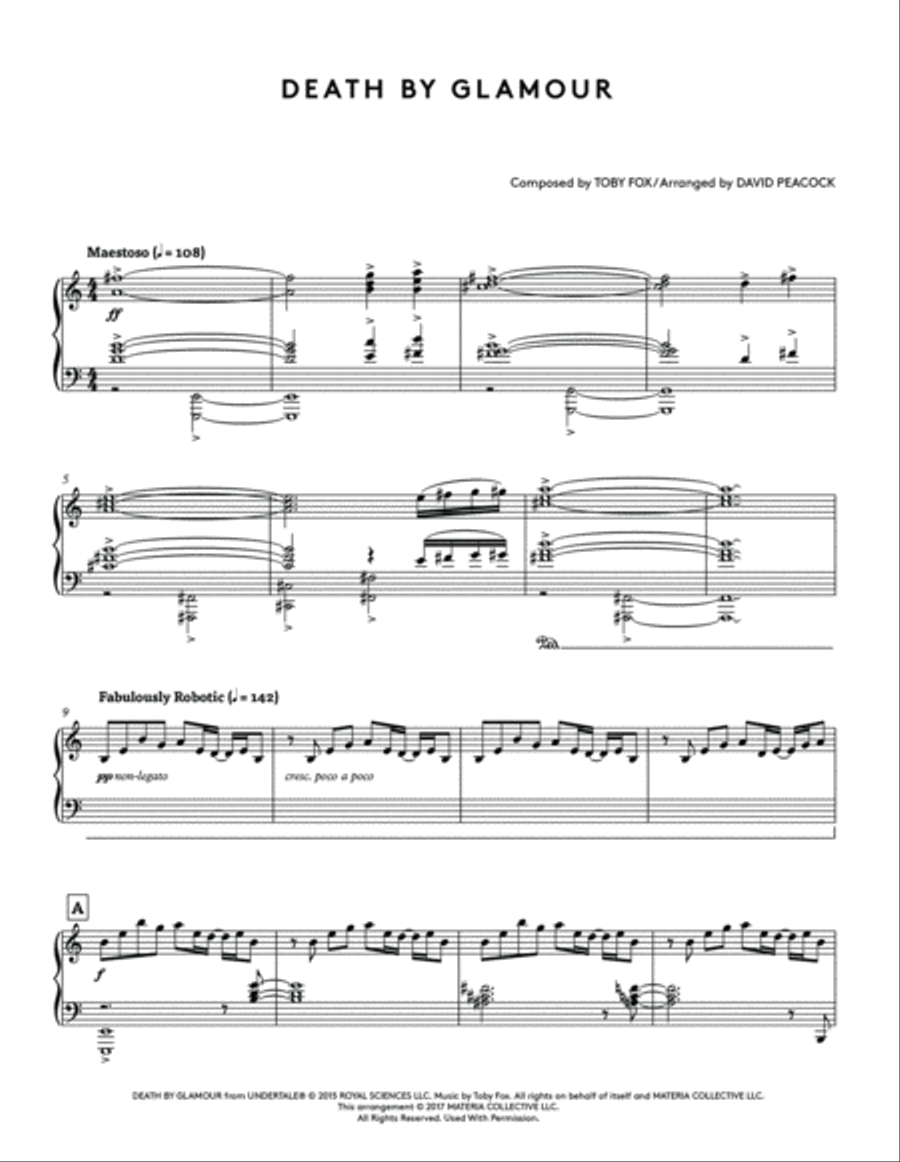 Death by Glamour (Undertale Piano Collections) Piano Solo scores gallery preview page 2
