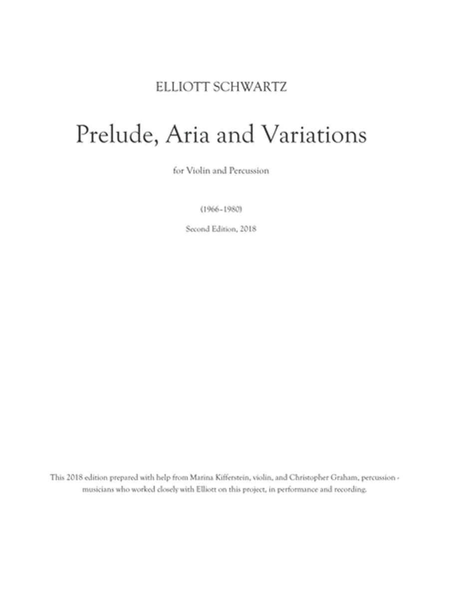 [Schwartz] Prelude, Aria, and Variations