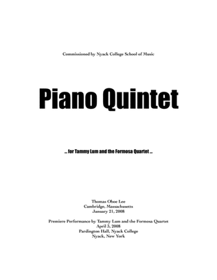 Piano Quintet (2008) for string quartet and piano