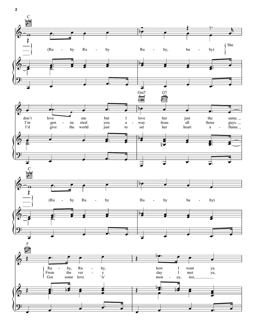 Ruby Baby Ruby Baby Piano, Vocal, Guitar scores gallery preview page 2