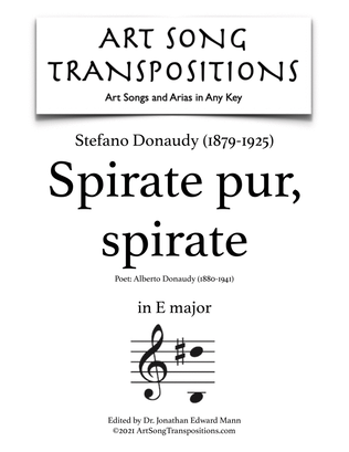 Book cover for DONAUDY: Spirate pur, spirate (transposed to E major)