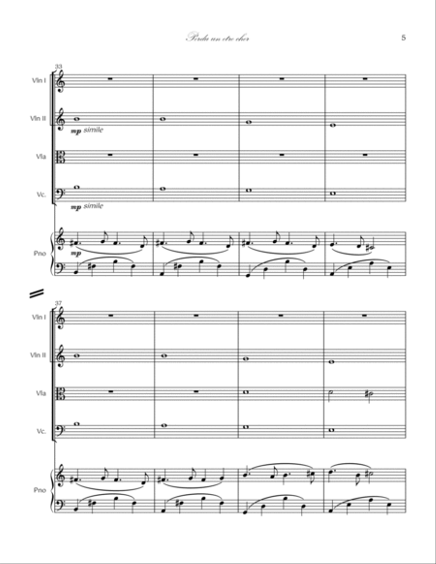 07. Perdu un être cher Piano Quintet Piano Quintet scores gallery preview page 5