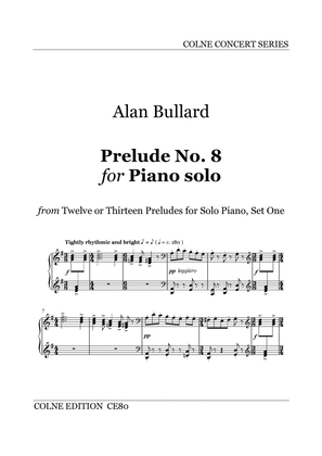 Book cover for Prelude no. 8 from '12 or 13 Preludes for Piano, Set 1' (Trinity College London Grade 7 Piano)