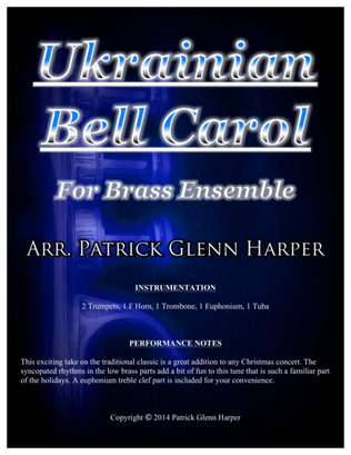 Ukrainian Bell Carol - For Brass Ensemble