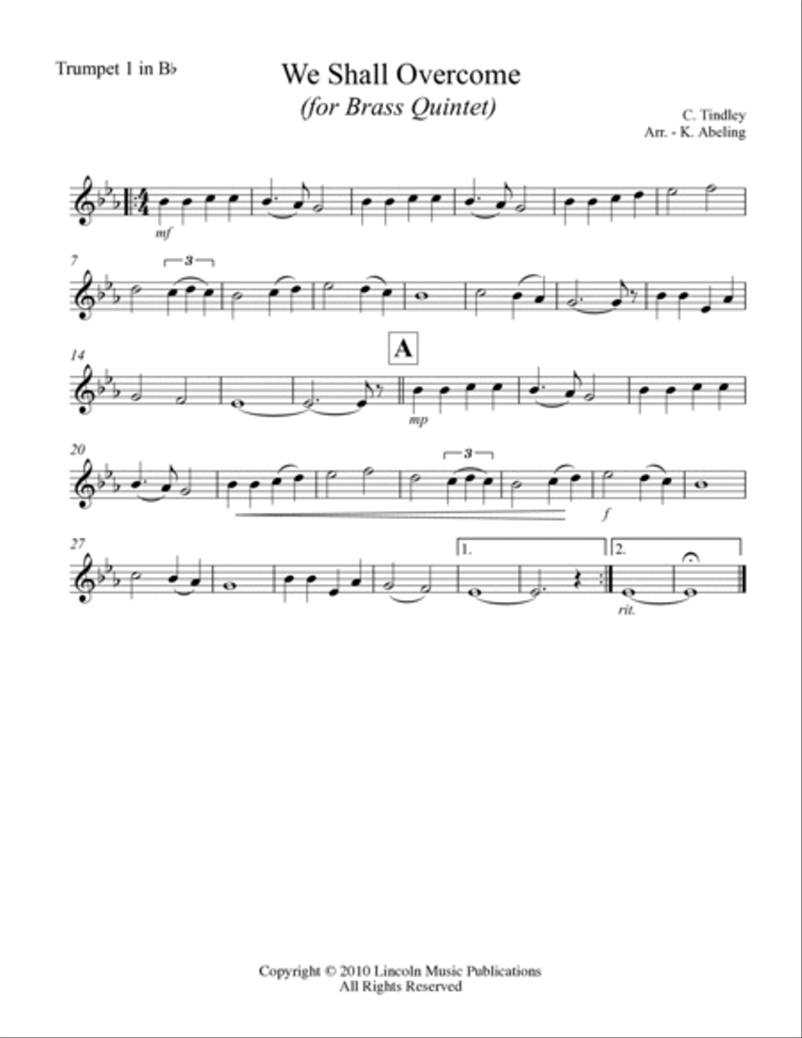 We Shall Overcome (for Brass Quintet) Brass Quintet scores gallery preview page 4