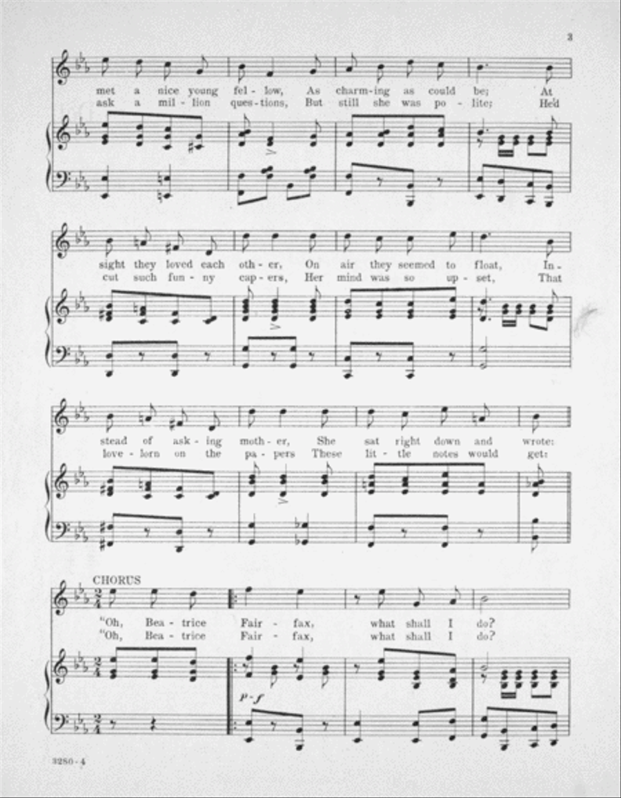 Beatrice Fairfax, Tell Me What To Do Voice scores gallery preview page 3