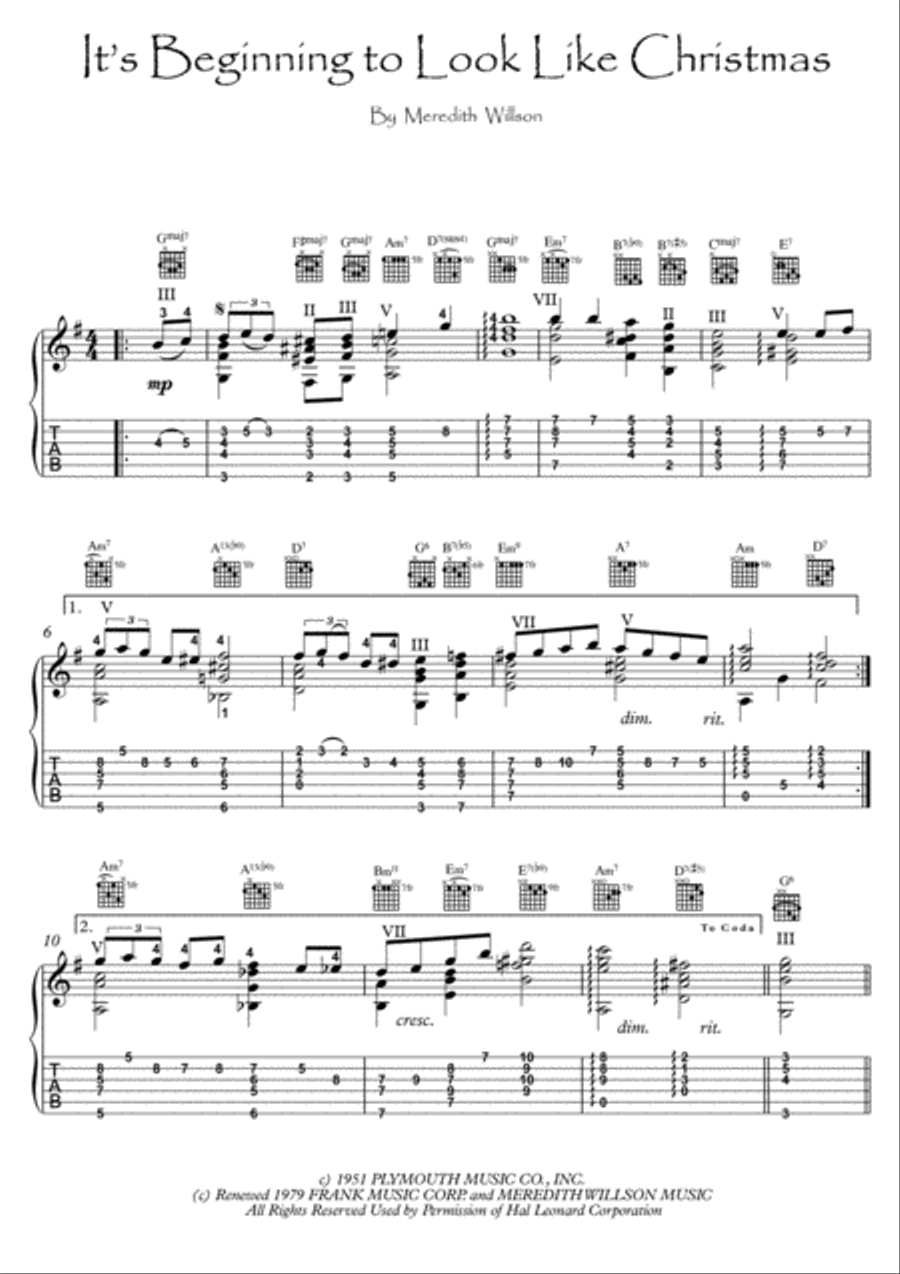 It's Beginning To Look Like Christmas Electric Guitar scores gallery preview page 1