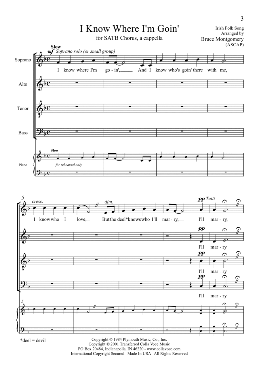 I Know Where I'm Goin' 4-Part scores gallery preview page 1