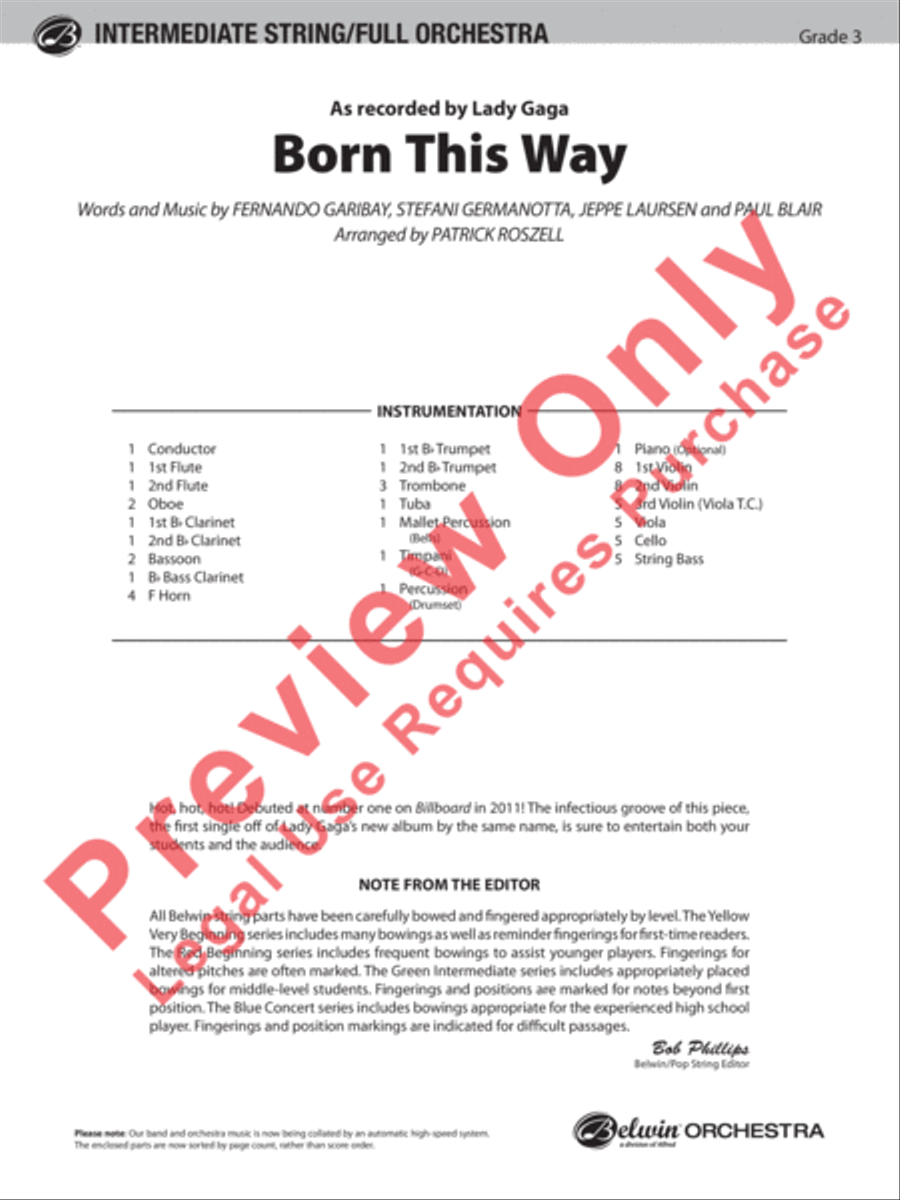 Born This Way Full Orchestra scores gallery preview page 2