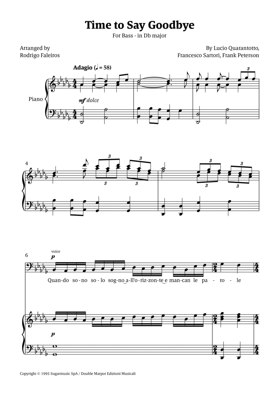 Time To Say Goodbye Voice scores gallery preview page 1