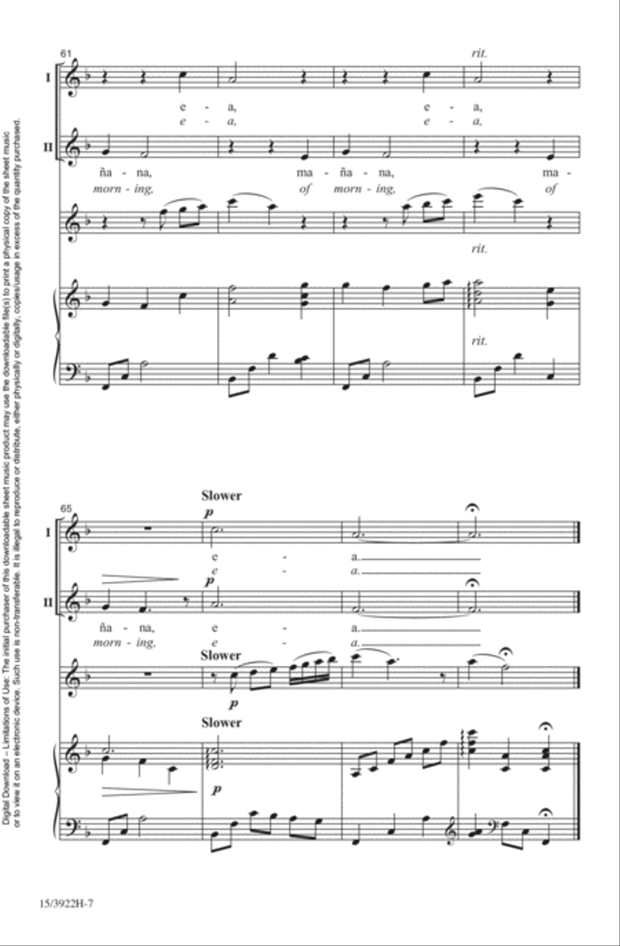 Ea la Nana Ea la Nana 4-Part scores gallery preview page 7