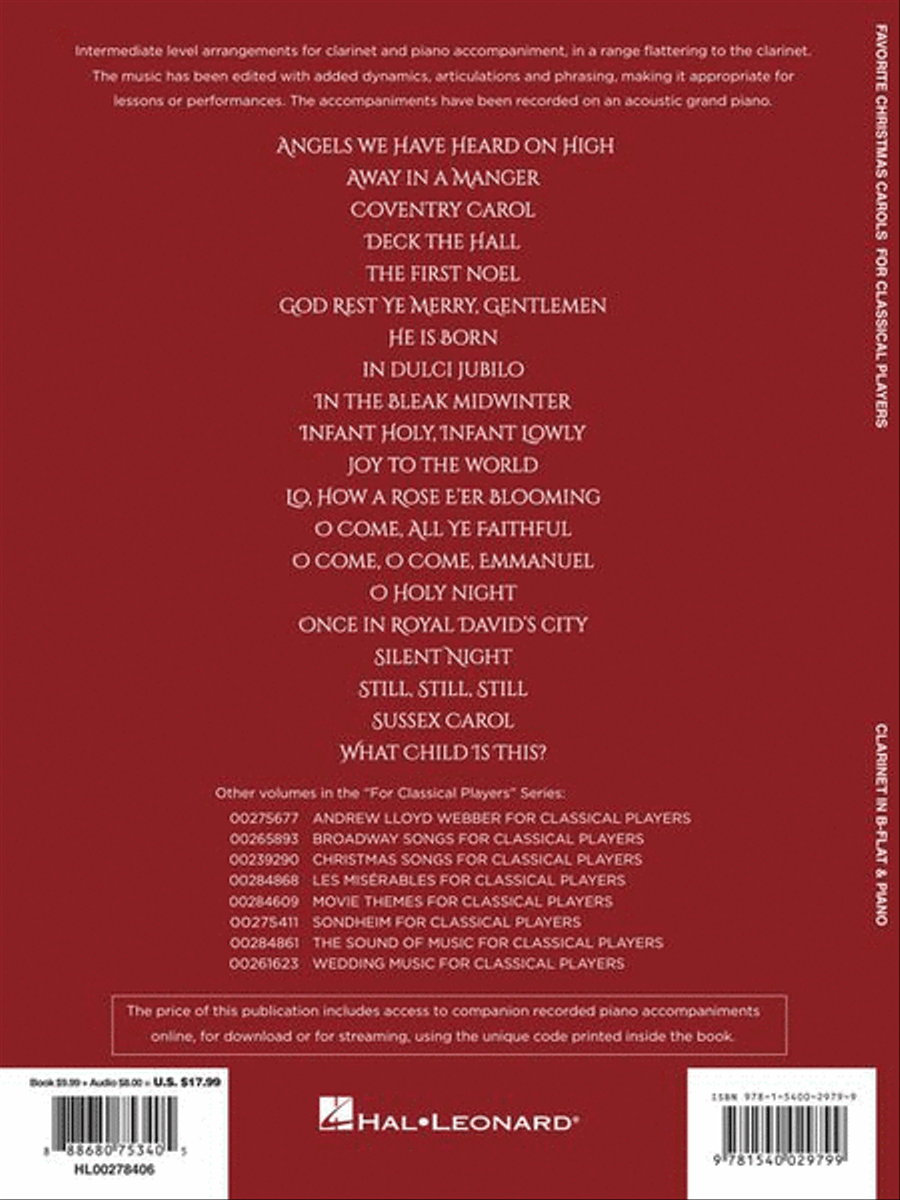 Favorite Christmas Carols for Classical Players – Clarinet and Piano Clarinet Solo scores gallery preview page 7