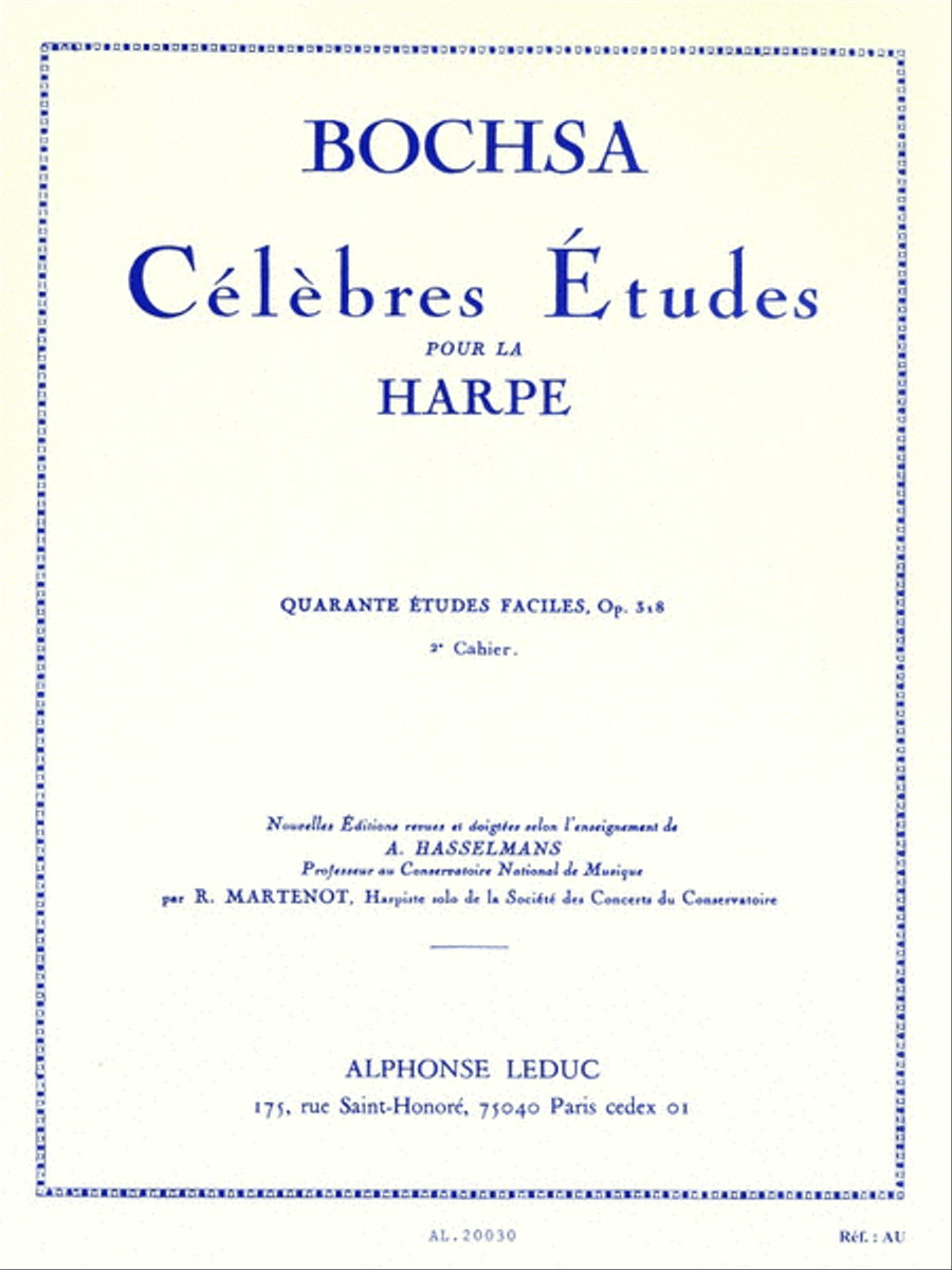 Celebrated Studies for Harp - 40 Easy Studies Vol. 2