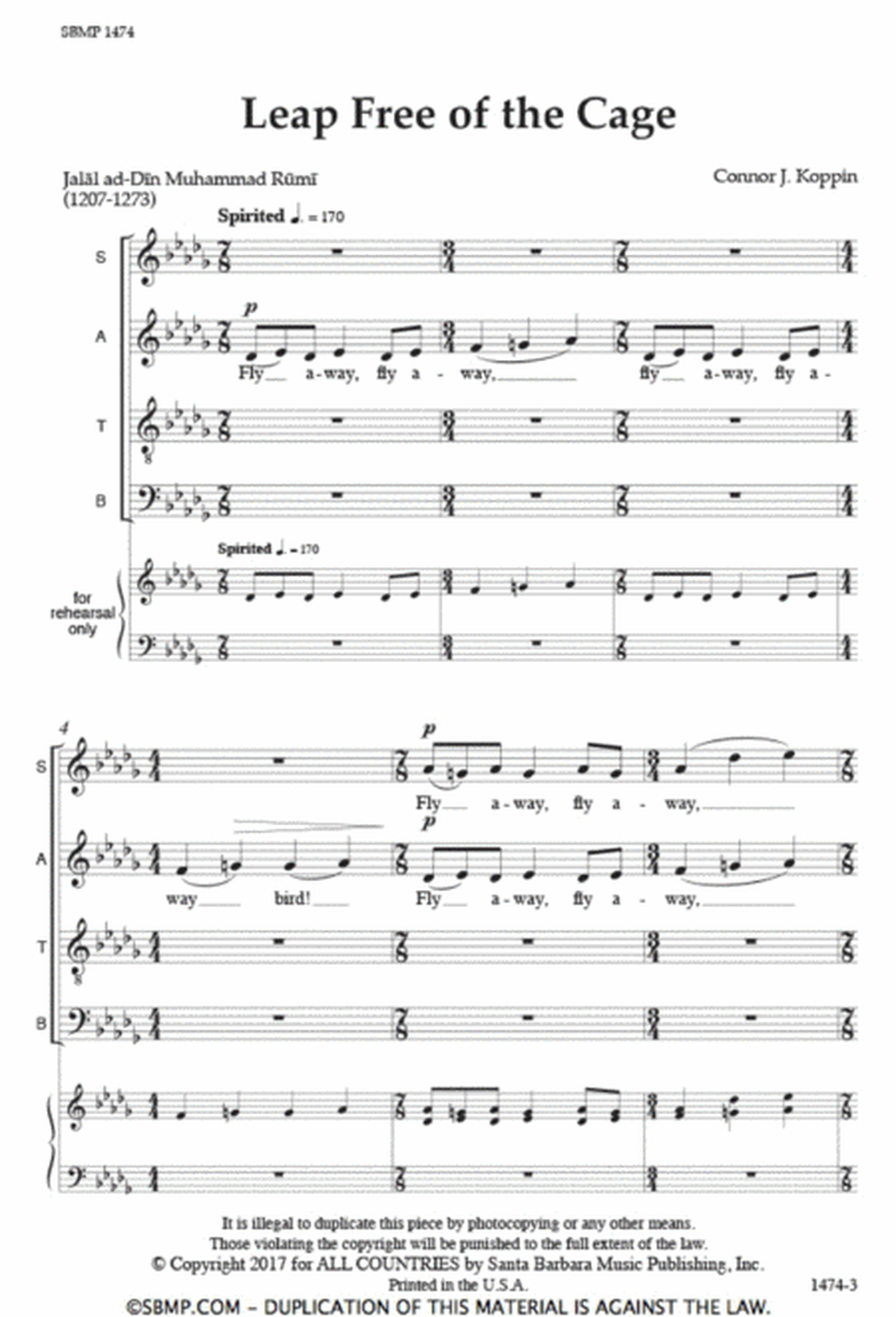 Leap Free of the Cage - SATB Octavo image number null