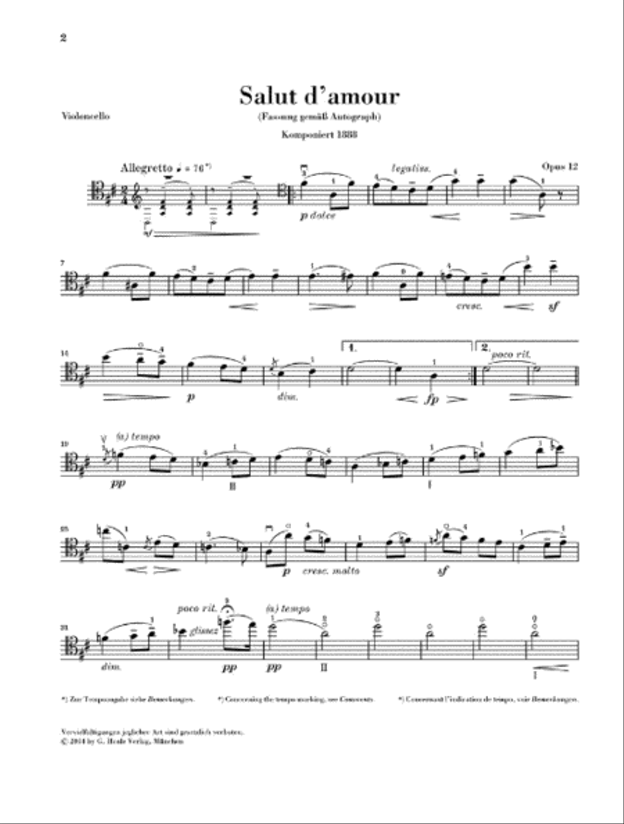 Salut d'amour Op. 12 Piano Accompaniment scores gallery preview page 4